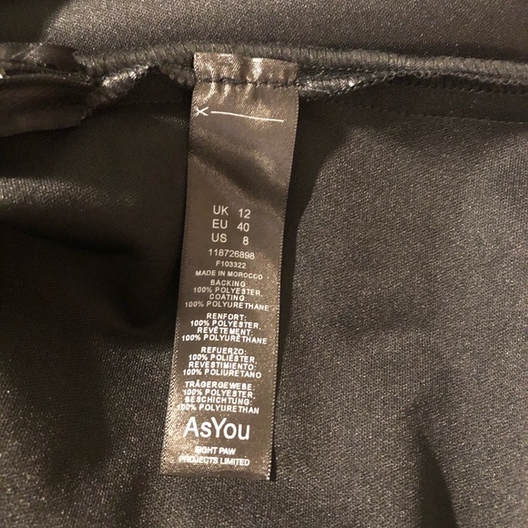 New without tag ASYOU PU buckle detail pleated skirt in black, US size 8 - Picture 8 of 11